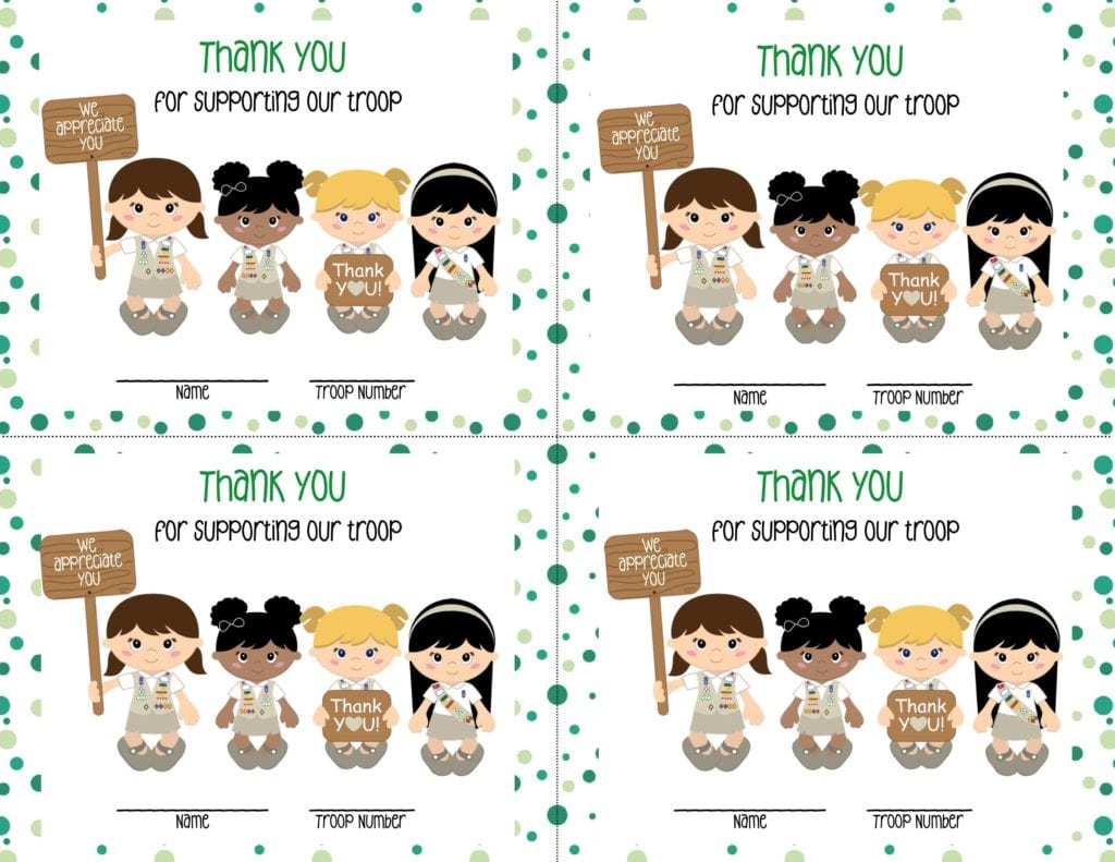 free thank you cards for girl scouts | clementine county